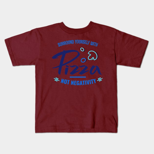 Pizza Food Weekend Design Kids T-Shirt by Lin Watchorn 